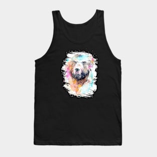 Bear Grizzly Wild Animal Nature Watercolor Art Painting Tank Top